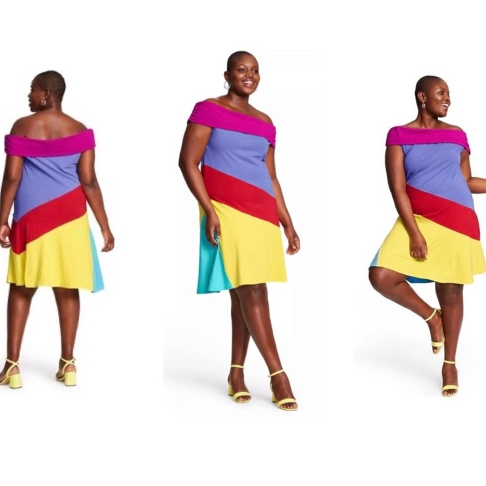 Stephen Burrows Target Colorblock Dress 1X NWOT